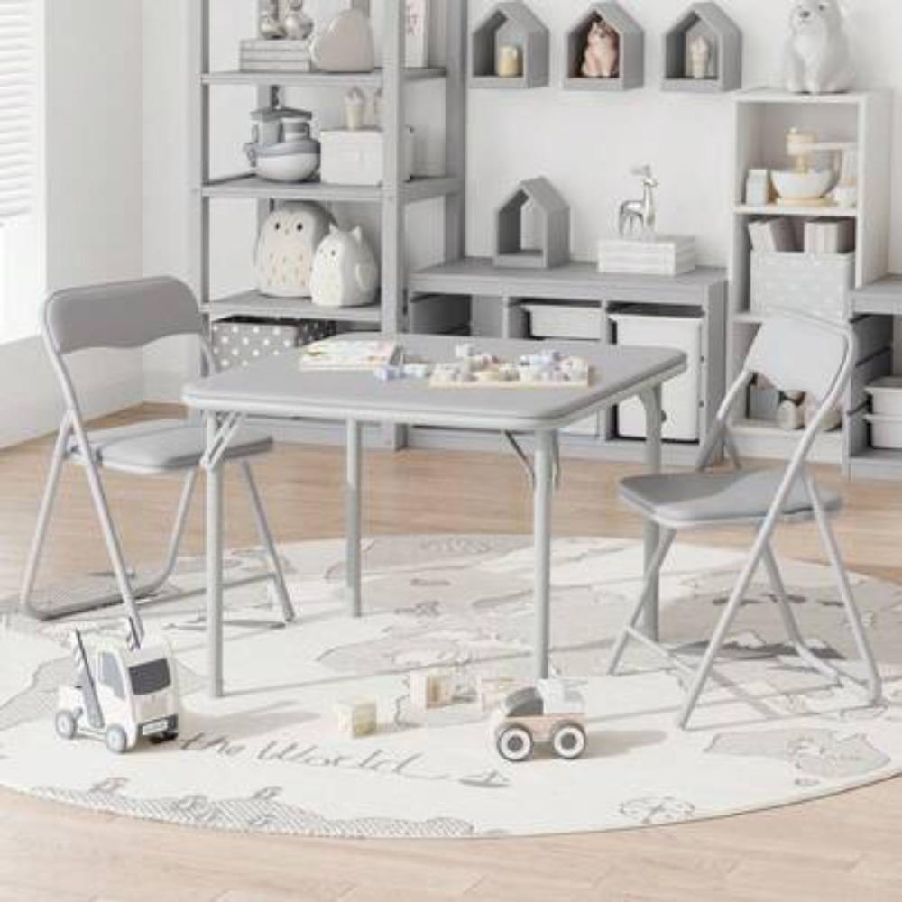 Kids Outdoor Folding Table - 3 Piece Folding Table and Chairs