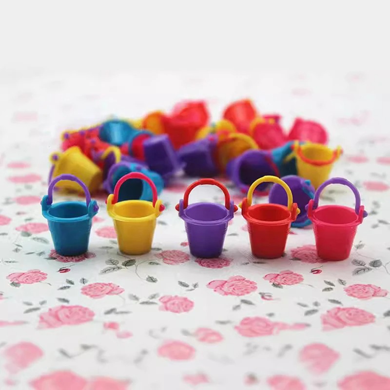 Kids Outdoor Doll House - 5pcs Plastic Dollhouse Miniature Bucket Watering