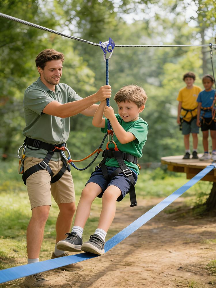 Kids Outdoor Zipline - Outdoor Pulley Zip Line Quick Setup