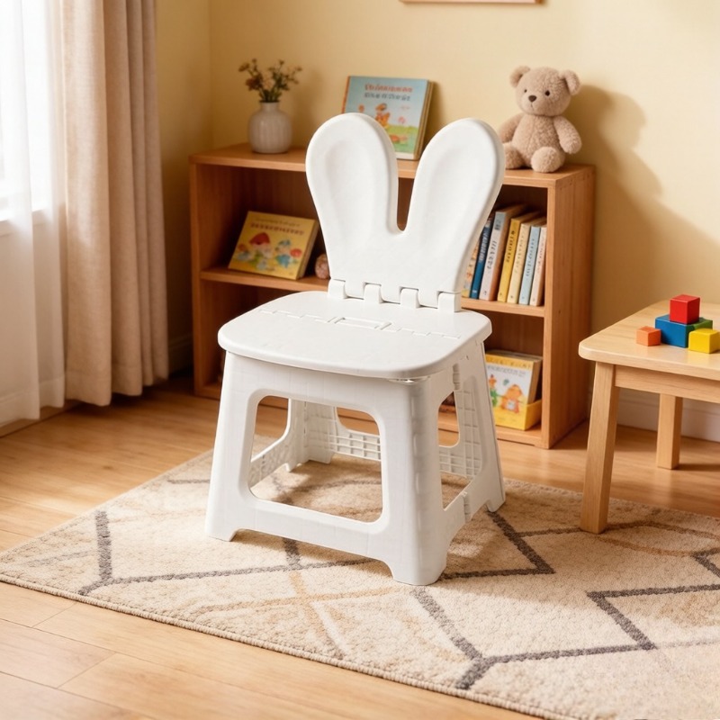 2PCS Thickened Rabbit Cartoon  - огляд і ціна Kids Outdoor Chair Plastic