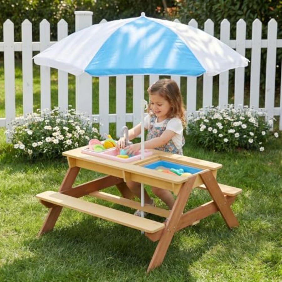 Outdoor kids picnic table with - огляд і ціна Kids Outdoor Table With Umbrella