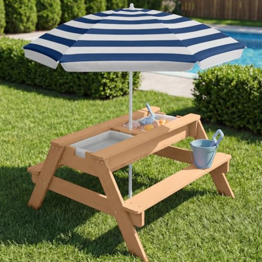 Outdoor kids picnic table with - огляд і ціна Kids Outdoor Table With Umbrella