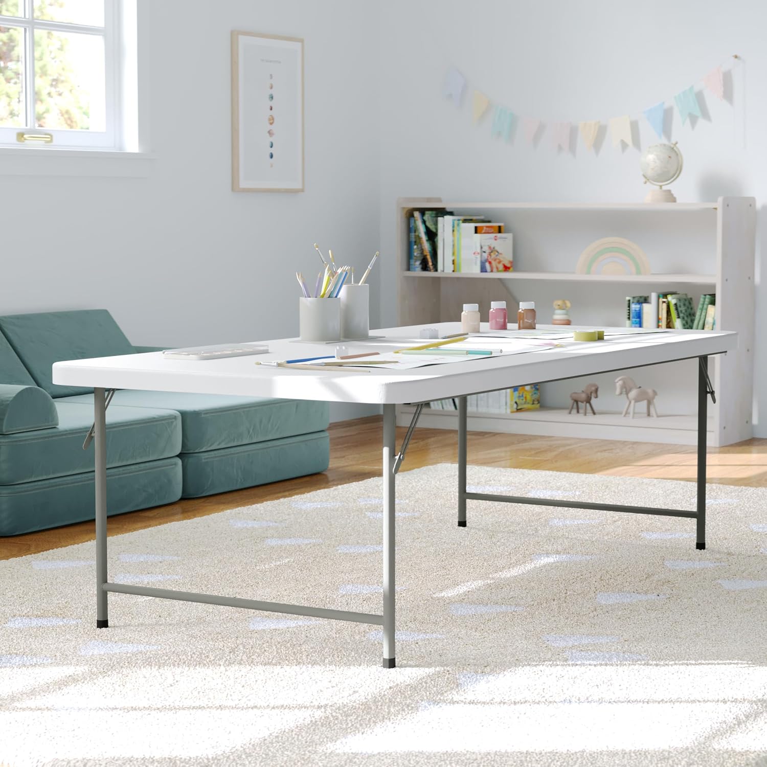 Kids 4.93ft Plastic Folding Ta - огляд і ціна Kids Outdoor Folding Table