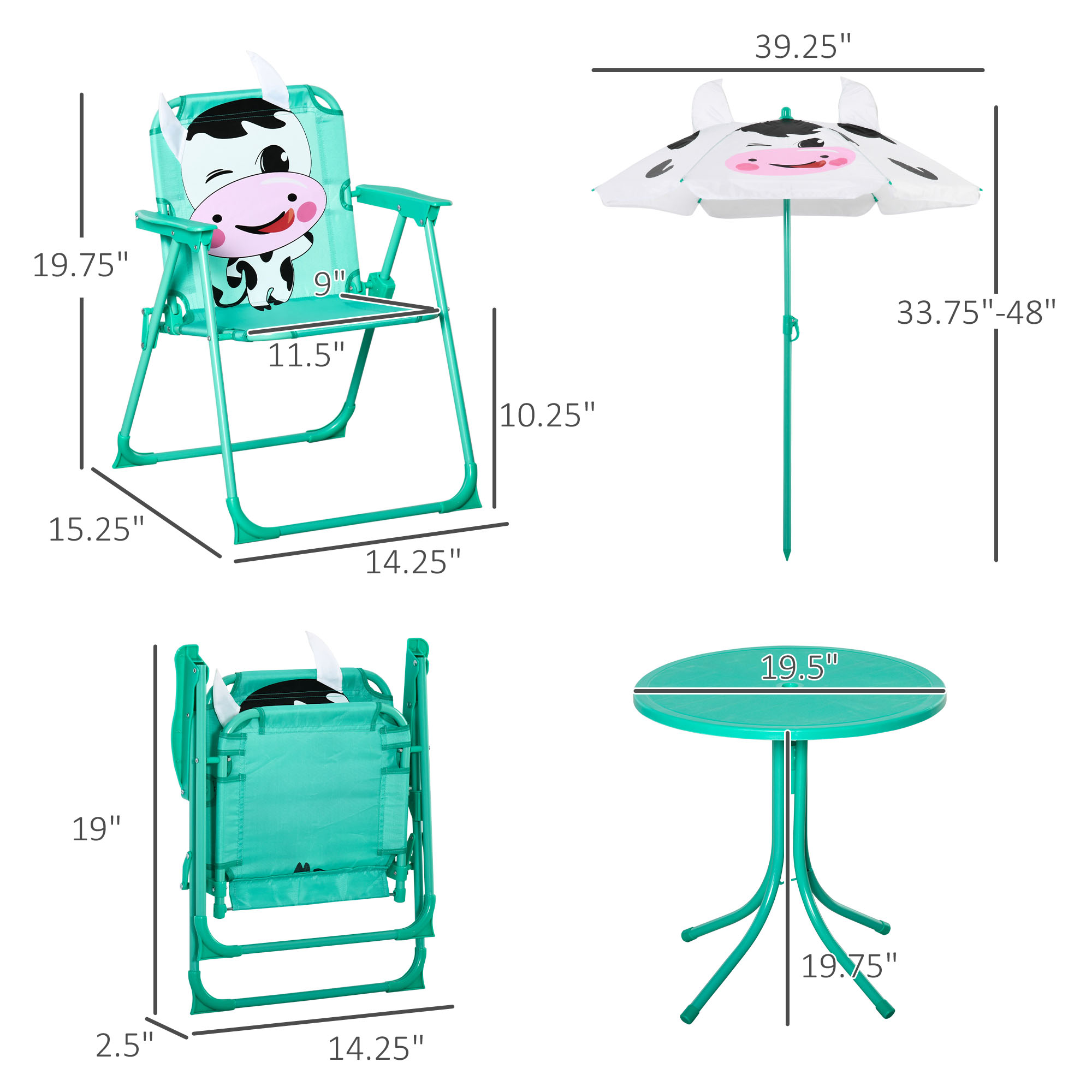 Kids Table and Chair Set, Outd - огляд і ціна Kids Outdoor Folding Table